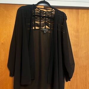 Forever 21 Black Cutout Sheer cardigan